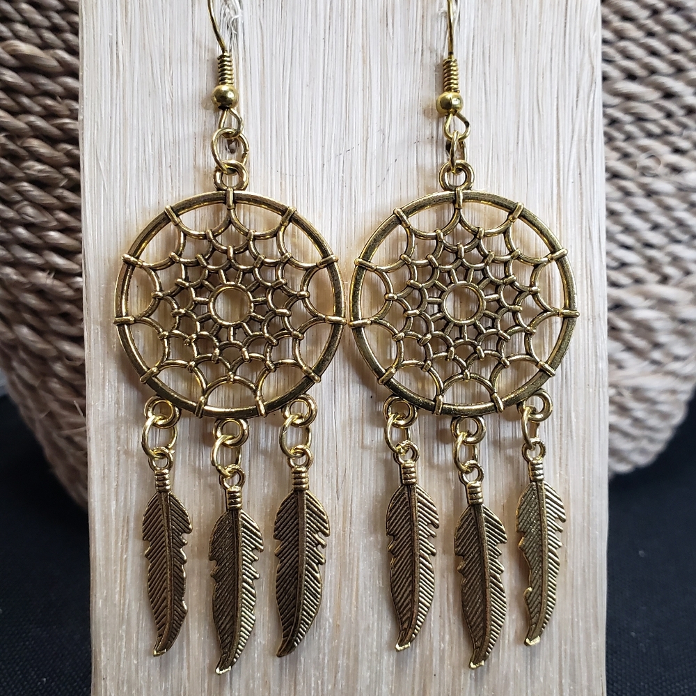 Gold Dreamcatcher Earrings